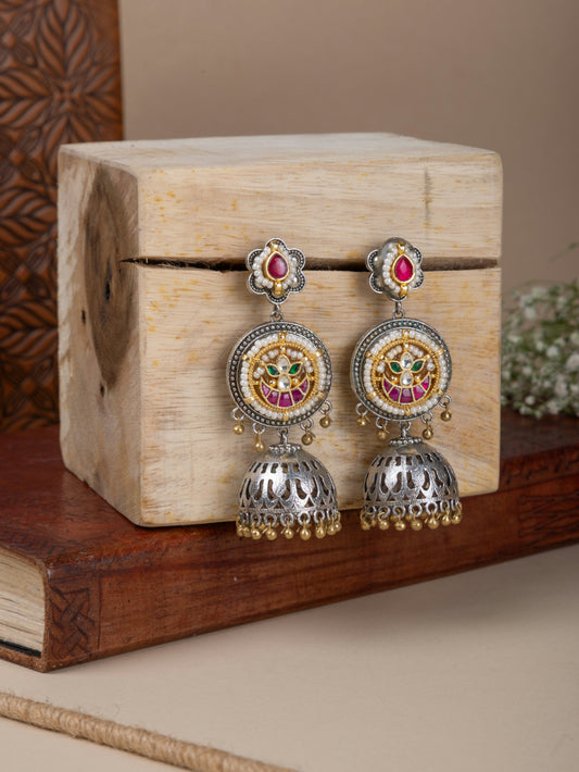Pachi kundan jhumka
