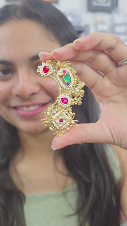 Janki pachi kundan gold earcuffs