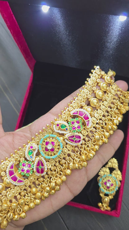 Yatri fusion kundan gold choker