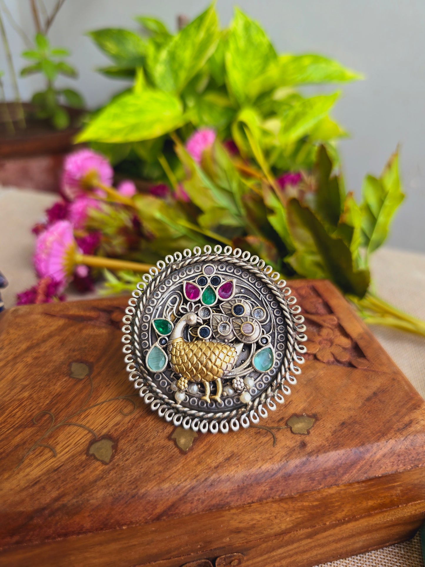 Fusion peacock ring